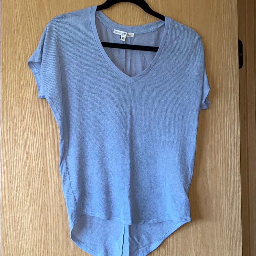 Women's Blue V-Neck Top